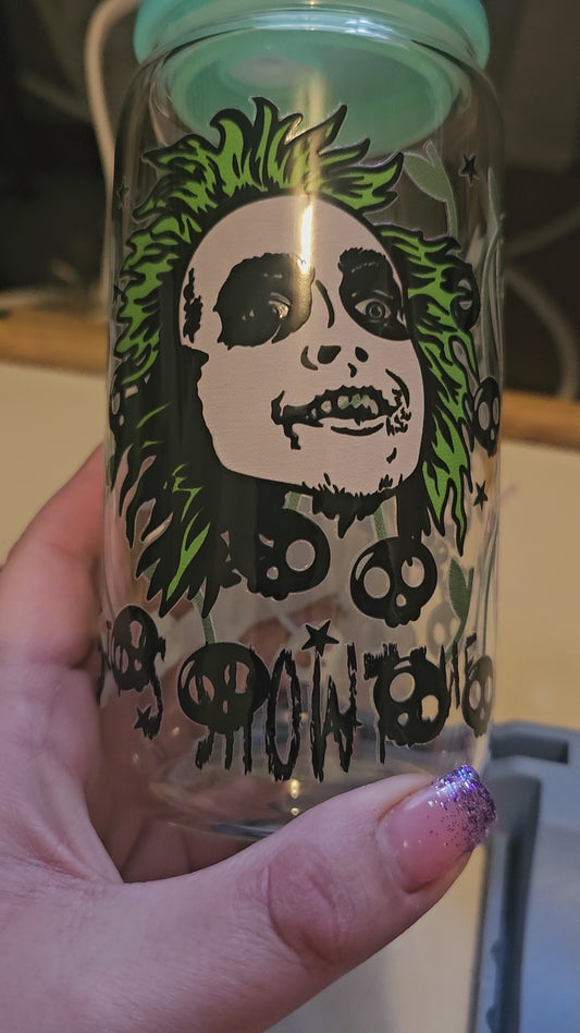 Beetlejuice beer can cup