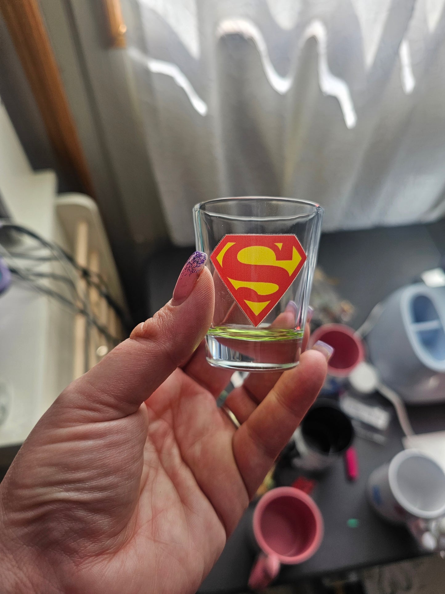 Superman shot glass