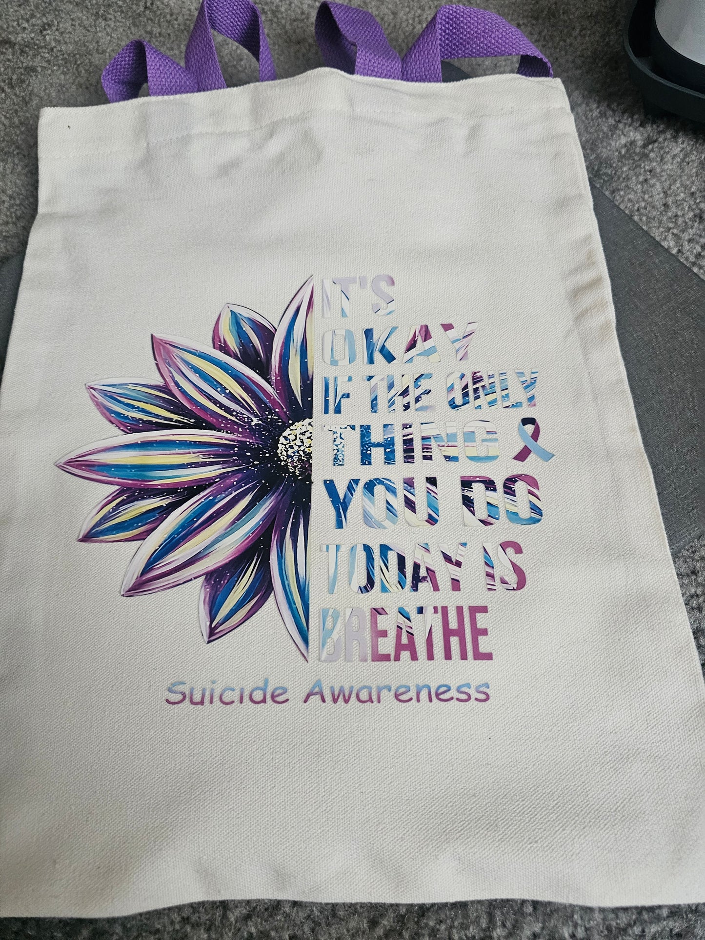 Suicide awareness bag